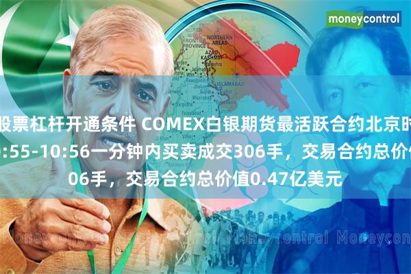 股票杠杆开通条件 COMEX白银期货最活跃合约北京时间5月27日10:55-10:56一分钟内买卖成交306手，交易合约总价值0.47亿美元