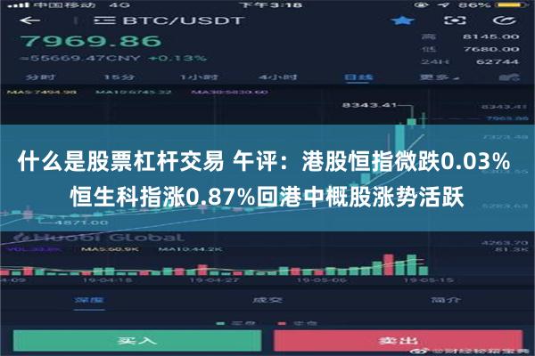 什么是股票杠杆交易 午评：港股恒指微跌0.03% 恒生科指涨0.87%回港中概股涨势活跃